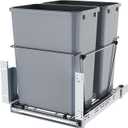 35QT Pull Out Trash Can for Under Sink Storage, Adjustable Sliding Drawer System, Doesn't Include Door Fittings (2*35 qt)