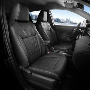 for Toyota Corolla Cross Seat Covers L LE XLE 2021 2022 2023 2024 2025 2026, Custom Seat Covers Full Set, Luxury Leather Seat Cover for SUV, Waterproof Car Seat Cover, Black Not for Hybrid