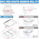 [2 PACK] UPGRADED 240337103 Crisper Drawer Compatible With Frigidaire Drawer Replacement 2403371 kenmore Refrigerator Drawers Frigidaire Crisper Drawer Replacement AP2115741 240337102 Crisper Bins