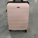 Rockland Melbourne Hardside Expandable Luggage with Spinner Wheels, Rosegold, Checked Large 28"