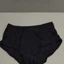 Micosuza Women's Swim Bottom High Waist Retro Basic Full Coverage Bikini Tankini Swimsuit Briefs (12, Black)