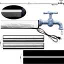 Briwooody 2 Pcs Water Pipe Heat Blanket 38.5" x 6" Water Pipe Heat Tape Antifreeze Cover for Hose Constant Temp Aluminum Foil Reflective Strip Heating Cable for Metal Plastic Pipe 110V Max Temp 60˚