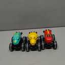 Intoypad 3 Pack Dinosaur Car Toys for Kids Toddlers, Light up Wheels Monster Truck Toys for Boys 2 3 4 5 6 7 8 Years Old Christmas Birthady Gifts Press & Go Dino Trucks Toy for Toddler Boy Baby