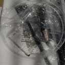 Hikczc 60" Modern Floor Lamp for Living Room Bedroom, Standing Lamp with Oatmeal Linen Lampshade, Tall Lamp with A19 9W 3 Color Temperature Bulb, Foot Switch Control, Black