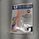 Truform 2030 mmHg Compression Stockings for Men and Women, Thigh High Length, DotTop, Open Toe, Black, Large
