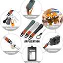 6 x Braided Wristlet Keychain Lanyard for Keys, Cool Stretchy Wrist Lanyard Strap Key Chain Holder for Women Men ID Badges, Wallet, Cell Phone, Camera (Black)