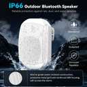 5.25 Inch Wall Mount Bluetooth 6.0 Outdoor Speaker,IP66 Waterproof Indoor/Outdoor Sound System,2-Way Woofer & Tweeter,600W Peak Wired Speakers for Pool,Patio,Garage,Home Theater(Pair,White)