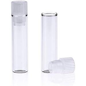 ALWSCI 1 ml Shell Vial, Flat Base Clear Glass, 8x40 mm, 8 mm PE Plug, Transparent, 198 pcs/pk