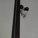 Curtain Rods for windows 32-62 inch, 5/8 inch Decorative Matte Black Splicing Heavy Duty Metal Curtain Rod Set with Brackets