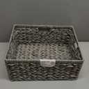 GRANNY SAYS Large Wicker Basket for Storage, Waterproof Baskets for Shelves, Storage Baskets with Handles, Grey Basket for Storage, 1-Pack (Gray)