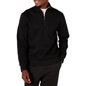 Amazon Essentials Men's Long-Sleeve Quarter-Zip Pullover Fleece Sweatshirt (Black), S