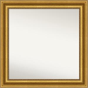 Gold Wall Mirror 32x32 Parlor Gold Square Bathroom Mirror for Wall Decor Living Room, Large Traditional Frame, Hangs Horizonally and Vertically, Bathroom Decor, Non-Beveled Edge