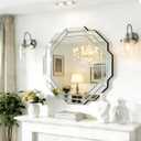 Chende 40" Large Wall Mirror for Decor, Octagonal Living Room Mirror with Glass Frame, Unique Beveled Elegant Mirror for Dining Room, Entrance, Home Office