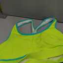 Holipick Women's Sports Bra Bikini Tops Racerback Swim Top Scoop Neck Bathing Suits Top Modest Padded Crop Tops Swimsuit Only (Medium, Neon Yellow-green)