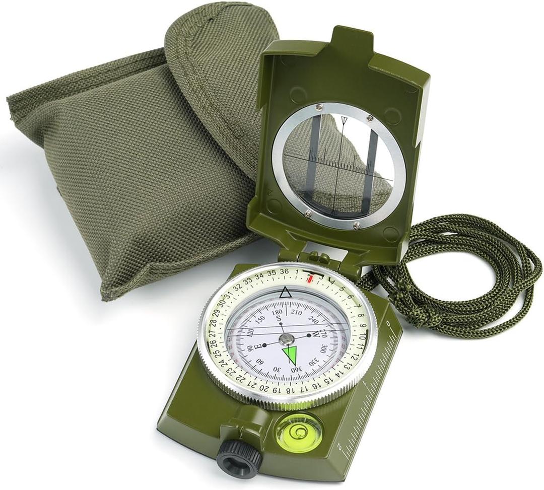 Sportneer Compass Hiking Survival Military Grade Waterproof Boy Scout Compass for Kids Gift Backpacking Camping Hiking Navigation (Army Green)