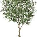 Faux Olive Tree 8ft, Large Realistic Silk Olive Trees Artificial Indoor with Natural Wood Trunk & Lifelike Fruits, Fake Olive Tree for Home Office Decor Indoor