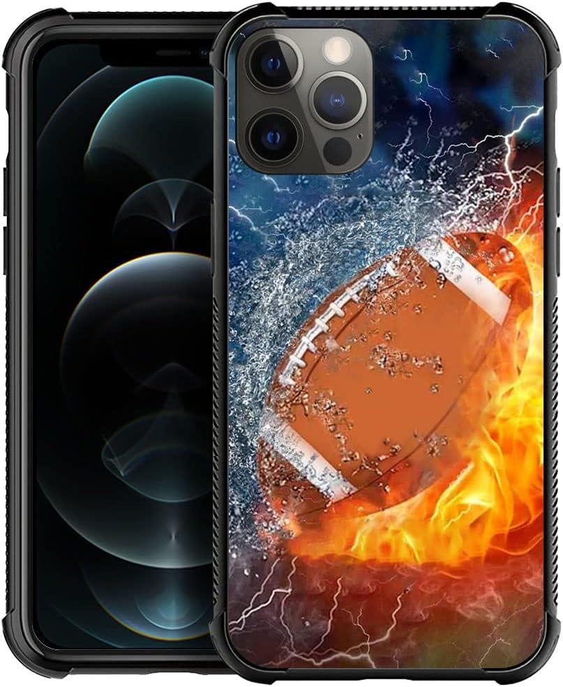 DAIZAG Case Compatible with iPhone 11,Shockproof Soft TPU Phone Case for Boy Men Gift Cover,Ice Fire American Football