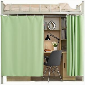 Dormitory Bunk Bed Student Curtains Privacy Blackout Decor for Loft Bottom Green 1PC