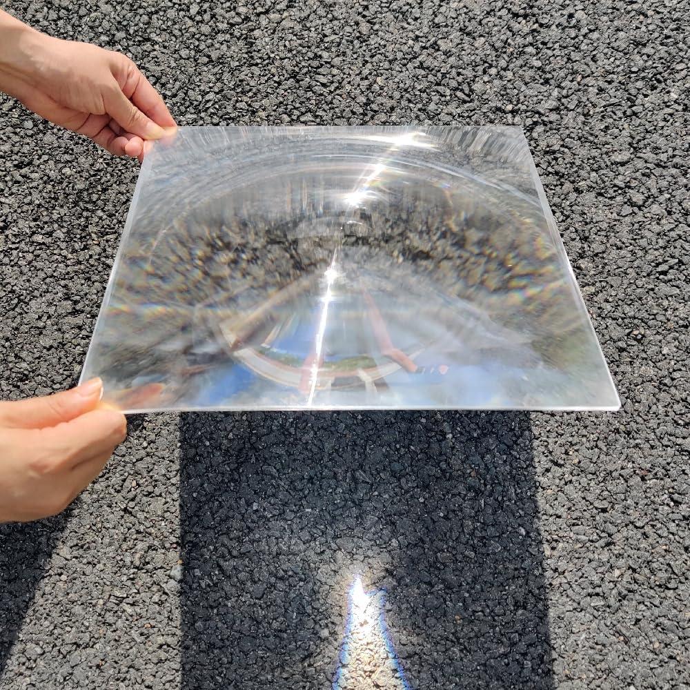 Fresnel Lens Large, 300x300mm, Focal Length 300mm, Acrylic Lens (not Glass),Olar Death ray for Physics Classroom,Magnifiying Sheet Fire Starter for Solar Heating, Solar Oven.