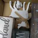 Yousoontic 4 Pcs Winter Decor Woodland Christmas Wooden Sign Blocks Table Centerpiece with Reindeer Snowflakes Trees Rustic Holiday Decorations for Farmhouse Winter Home Indoor