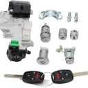 Ignition Switch Door Lock Cylinder Fuel Cap Steering Starter Switch Housing, Immobilizer Keys Transponder 48 Chips with Panic, Complete Lock Set for Honda Accord 2003 2004 2005 ZPZPHOM