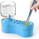 Goard Paint Brush Cleaner Watercolor Brush Rinser with Drain Cleaner Rinse Cup Paint Water Dispenser Oil Paint Brush Cleaner for Acrylic and Water Based Painting Craft Supplies Tools (Blue)