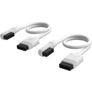 Corsair iCUE Link Slim Cables - 1X 200mm Straight/Slim 90° - White