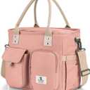 Hafmall 16L Large Insulated Lunch Bag Women, Wide Opening, Pink