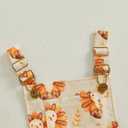 Adobabirl Toddler Baby Girl Halloween Outfit Ghost Pumpkin Overalls Romper Suspender Shorts Jumpsuit Cute Fall Clothes (12-18 Months, Thanksgiving Turkey Beige)