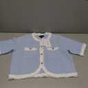 URBAN REVIVO Womens Short Sleeve Cardigan Trendy Crew Neck Button Down Lightweight Summer Sweaters Tops, Size 4