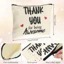 Coume 12 Pcs Inspirational Appreciation Gifts Bulk for Women Nurse Teacher Makeup Bags Bulk Thank You Canvas Cosmetic Bag for Graduation Employee Mother's Day Worker Social Volunteer(Appreciate)