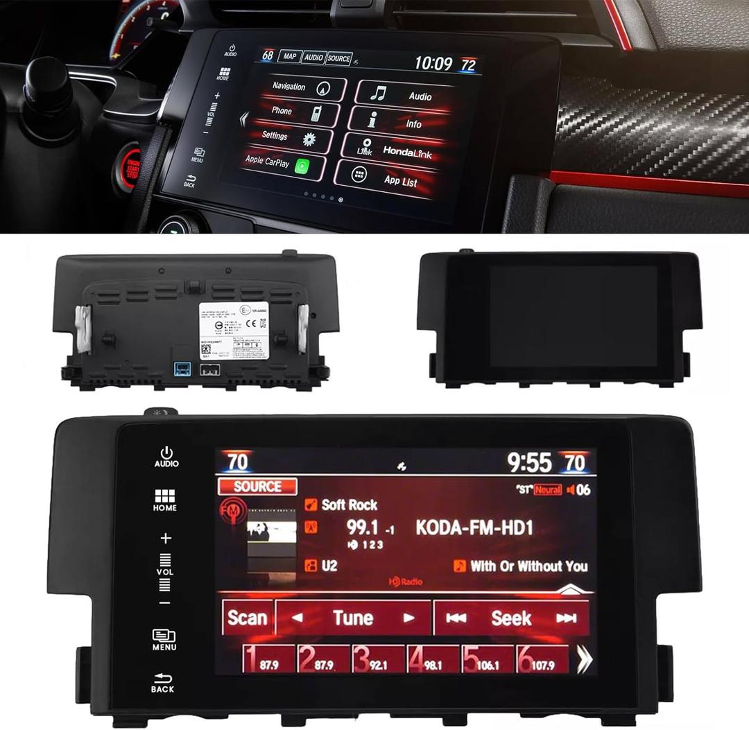Fit for Honda Civic Touch Screen, 7'' Screen Radio, Fit for Honda Civic Coupe/EX/LX, for Honda Civic 10th Gen Screen, 2016 2017 2018 - Replace 39710-TBA-A11 LCD Touch Screen 