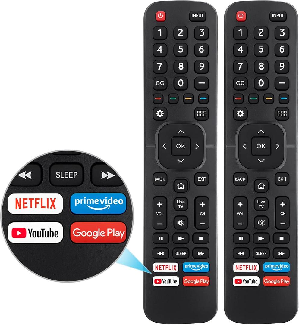 for Hisense-TV-Remote Replacement, Universal Remote Control for All Hisense Smart TVsPack of 2 (for Hisense TV-2 Pack)