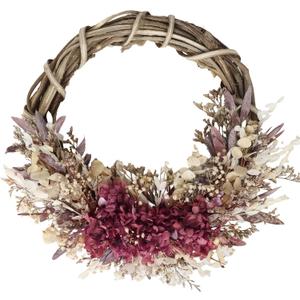 20" Preserved Flowers & Greenery Wreath YIYSONRK Natural Dried Flower Hydrangea Wreath Summer/Spring Wreaths for Front Door Indoor Home Decorating Wreaths Kitchen Farmhouse Deco