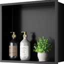 No Tile Needed Shower Niche - 12"x12" Black 304 Stainless Steel Recessed Shelf,Over Mount Installation for Bathroom & Shower Wall,Waterproof