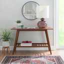 Linon Melissa Mid-Century Modern Walnut Console Table