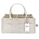 Parker Baby Diaper Caddy - Nursery Storage Bin and Car Organizer for Diapers and Baby Wipes - White, Large