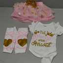 Newborn Baby Girl Outfits Infant Letter Print Romper+Tutu Skirt+Headband+Legging Warmer Coming Home Clothes Set