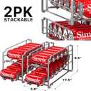 Simple Houseware Stackable Beverage Soda Can Dispenser Organizer Rack, Silver, 2 Pack