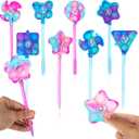 ArtCreativity 3 in 1 Windmill Popper Pens for Kids - Set of 8 - Pens, Pop It Fidget Toys, and Fidget Spinners Combined - Fidget Party Favors, Pinata Fillers, Goodie Bag Stuffers for Ages 3 and Up