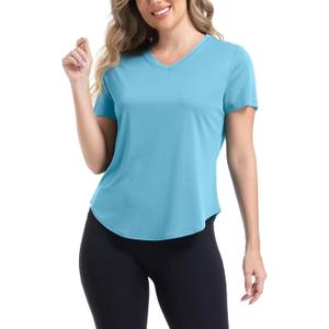 Women's Sun Shirts UPF 50+ Protection Shirts Rash Guard Long Sleeve Sun SPF Workout Tops Shirt for Swim Beach Running (Blue, S)