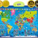 BEST LEARNING i-Poster My World  Interactive Talking World Map for Kids Ages 5-12 to Learn Countries, Flags, and Fun Facts About Our Planet