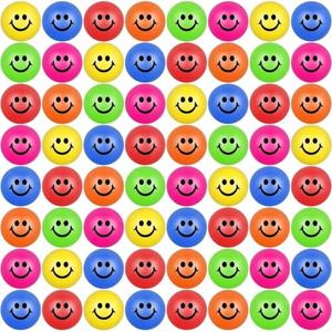 60 Pack Smile Face Stress Balls Bulk 2.5 Inch Funny Face Stress Relief Balls Colorful Mini Squeeze Balls Foam Smile Face Toys for Finger Exercise, School Prizes, Party Bag Fillers 