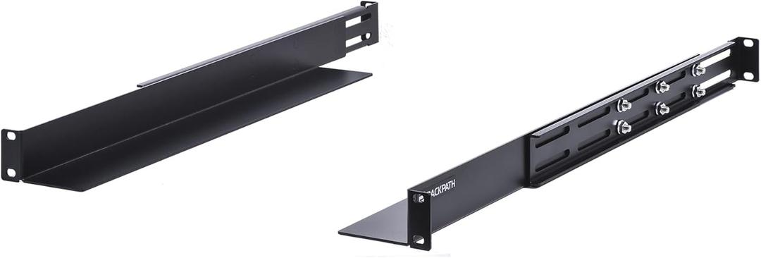 RackPath 1U 4-Post Server Rack Rail, 20.2-32 Inch Adjustable Depth - 110lbs Capacity