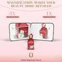 Compact Mirror, 1X/3X Magnification LED Pocket Mirror with Nternal BIattery, Mini Mirror for Purse, Pocket,Travel and Present (Black)