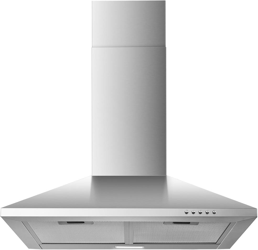 24 inch Wall Mount Range Hood, Stainless Steel Range Hood 450 CFM