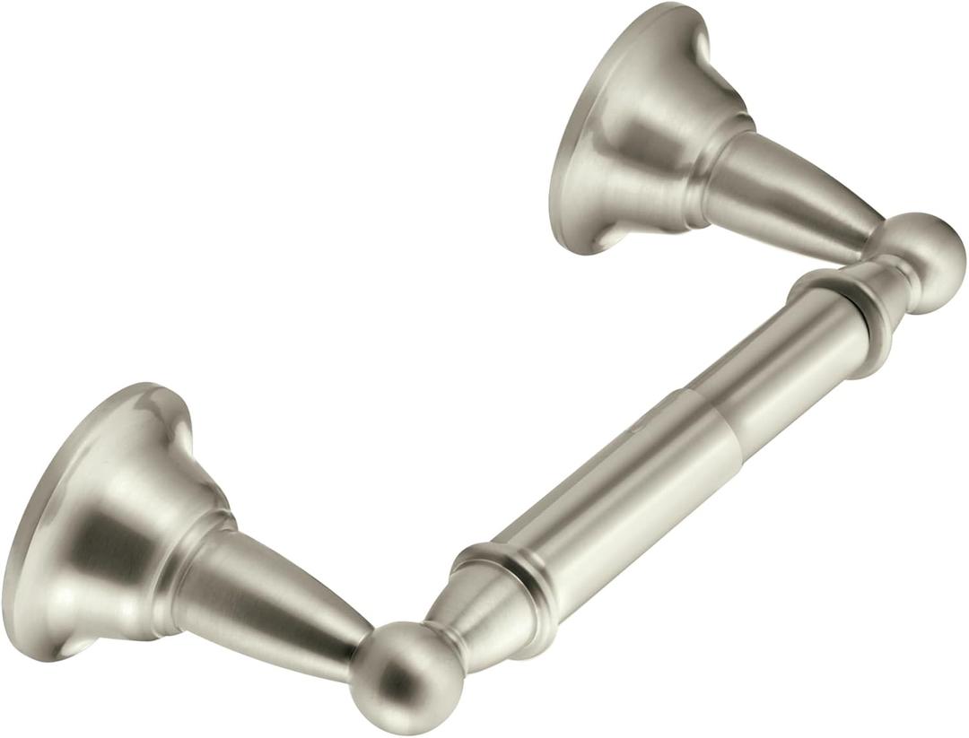 Moen DN6808BN Sage Traditional Double Post Spring-Loaded Toilet Paper Holder, Brushed Nickel (Pack of 1)