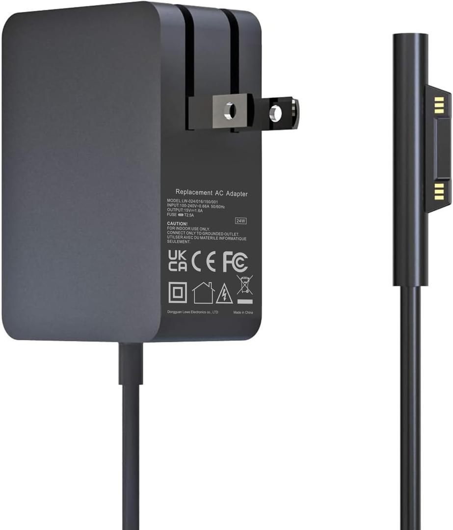 Surface 24W 15V 1.6A Go Charger, Power Supply Adapter Compatible with Microsoft Surface Go/2/3/ Surface Pro 4 Core m3/Surface Pro 3 Core m3 AC Power Adapter
