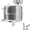 2.5L Aluminium Polished Radiator Coolant Water Overflow Expansion Tank Reservoir,Expansion Alloy Tank Radiator Reservoir Tank with Cap for Mini Cooper S R52 R53,Silver