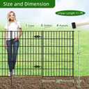 FOREHOGAR Metal Garden Fence with Gate 40in (H) x 11.7ft (L), 1 Gate + 4 Panels Dog Fence Border Fence Animal Barrier, No Dig Garden Fencing for Yard Flower Bed Lawn Patio Outdoor, PIN402805G Black